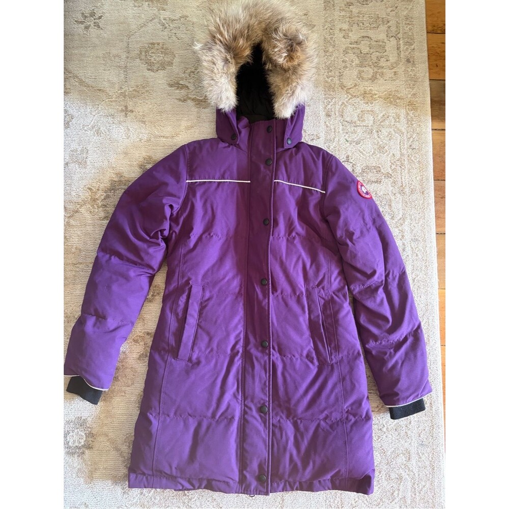Canada Goose Purple Down Winter Ski Parka with Fur-Trim Hood